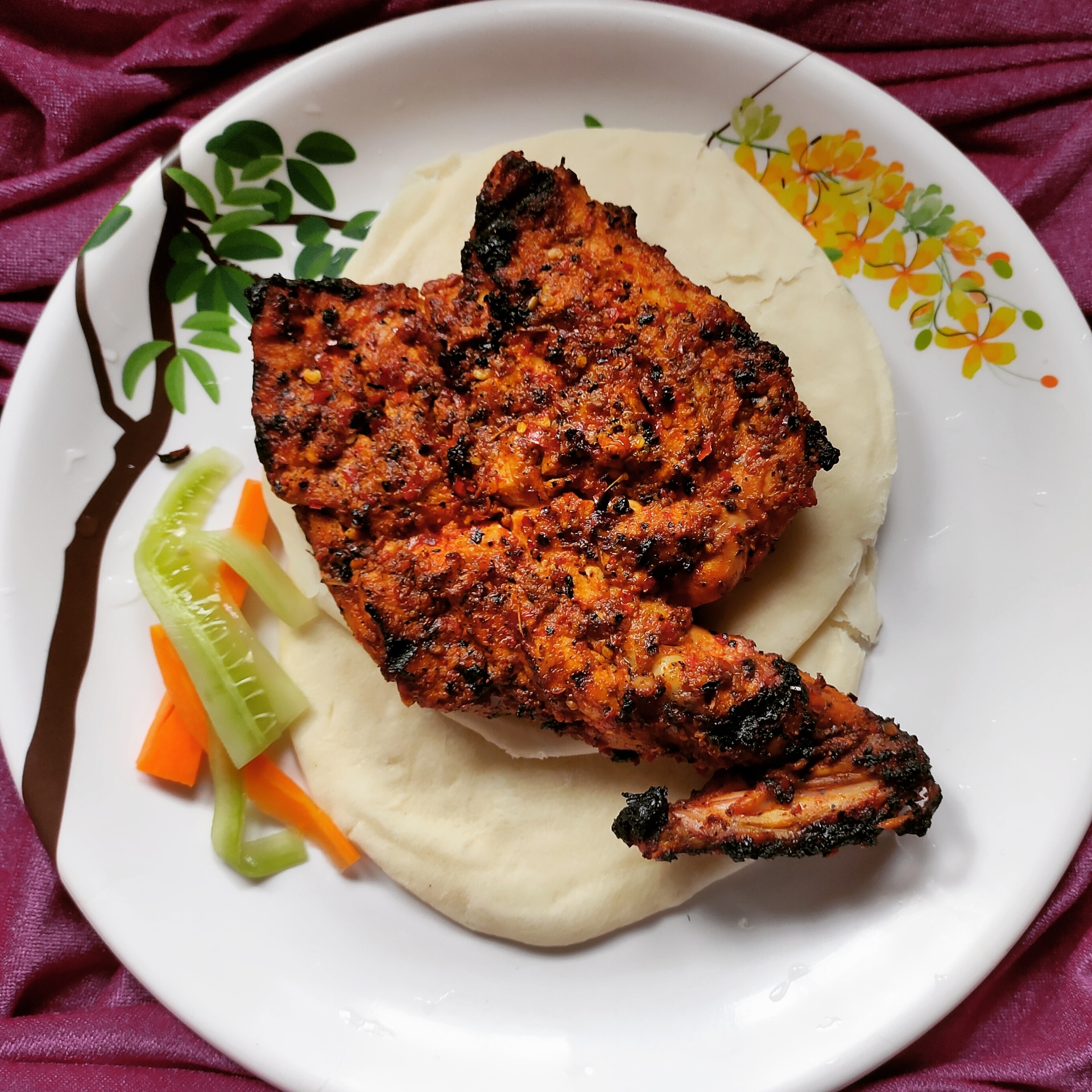 Chicken Al-Faham — Charcoal-grilled chicken in your chosen marinade.. Served at Café Malabar, authentic Kerala & Malabar restaurant at 142 Arab Street, Singapore.