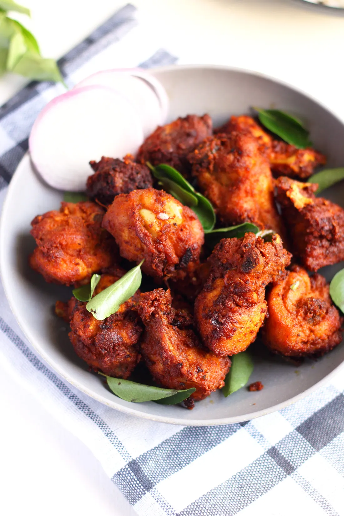 Nadan Chicken Fry — Bone-in, Kerala home spices.. Served at Café Malabar, authentic Kerala & Malabar restaurant at 142 Arab Street, Singapore.