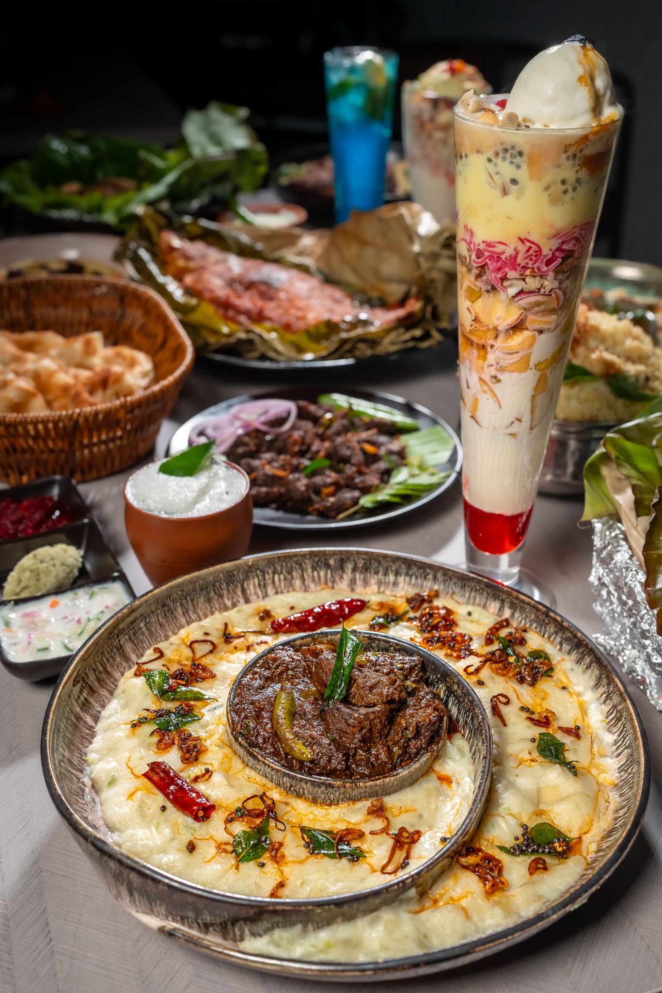 Halal Kerala feast at Café Malabar, 142 Arab Street Singapore — biryani, parotta, beef ularthiyathu and curries.